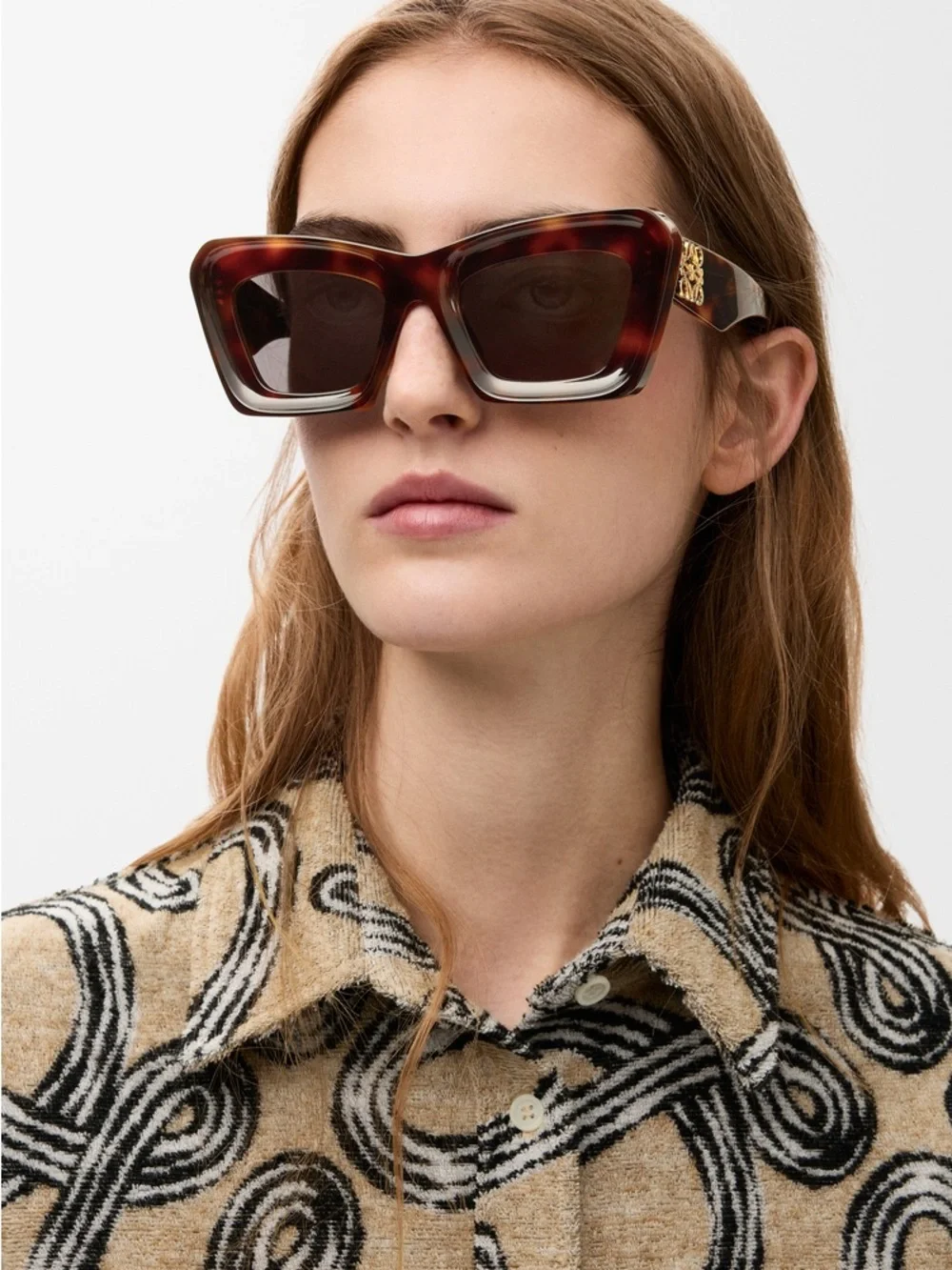 Loewe Tortoise Cateye Frame Sunglasses - Brown & Gold